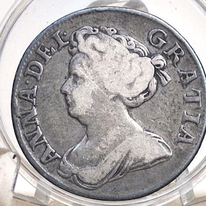 1711 Great Britain Silver 1 Shilling UK One Shilling 1711 - VF - Queen Anne 3rd Bust - 1711 Anna Dei Gratia Sterling Shilling