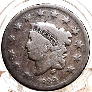 1832 Matron Head Large Cent - Choose by Grade / Coin - 1832 Liberty Head Cent - 1832 US One Cent - Matron Head 1816 to 1835