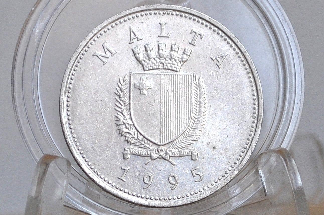 1995年 希少 マルタ 25セント - マルタ共和国コイン - 状態良好 - 地中海諸国コイン -