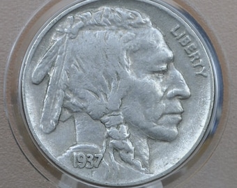 1937-D Buffalo Nickel - VF-XF (Very to Extremely Fine) Grades; Chose by Grade - Denver Mint - Indian Head Nickel 1937 D Nickel