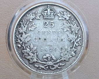 1906-1950年カナダ銀貨25セント硬貨 - ジョージ5世 - 92.5%銀貨、日付