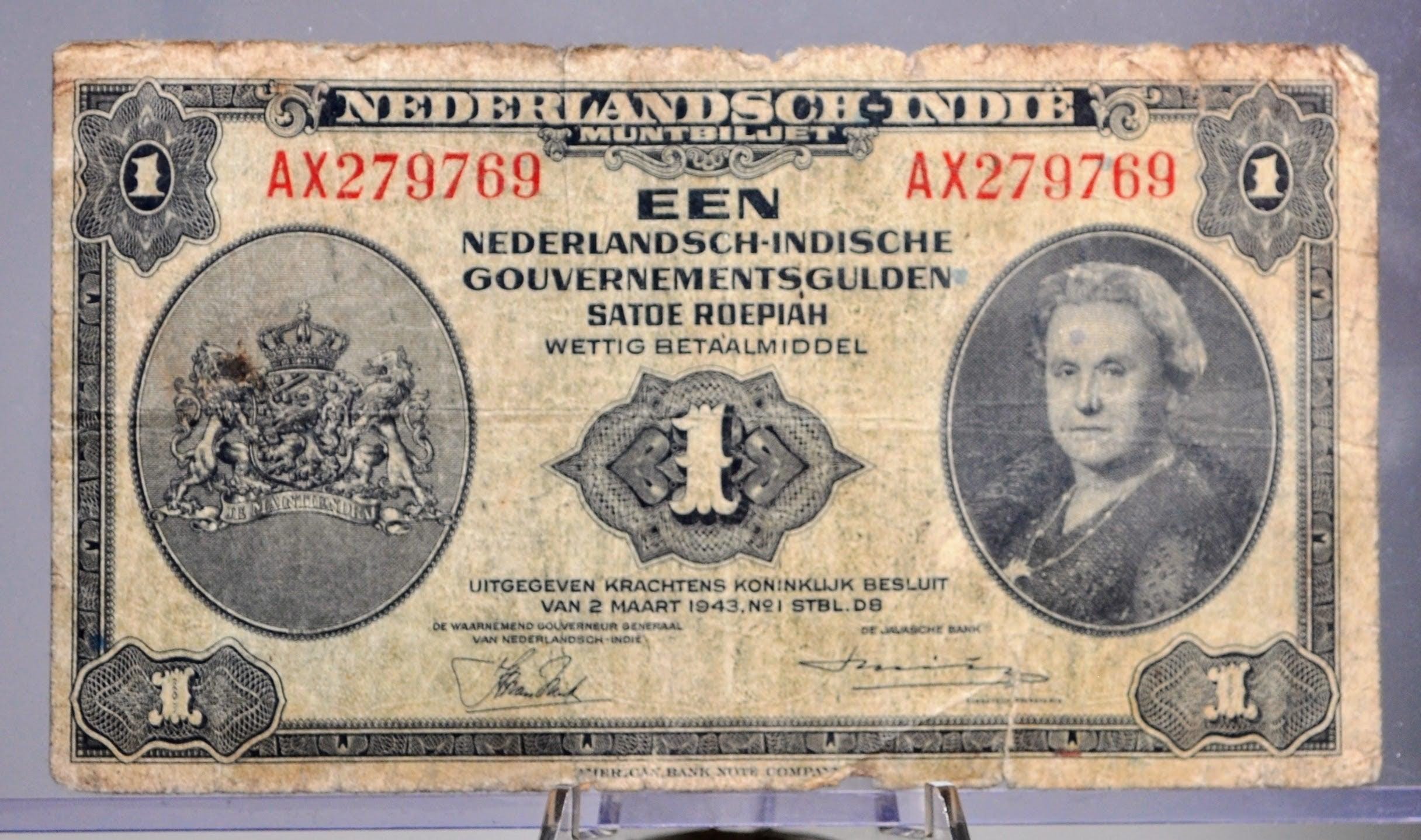 1943年オランダ領東インド1グルデン紙幣 - 1943年ムントビルジェット