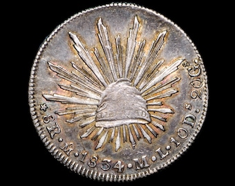 1834 Silber 8 Reales Mexico Mo Ml - Wahl AU, Schöner Glanz & Tonung - Seltener - Mexikanische Acht Reales Silber 1834