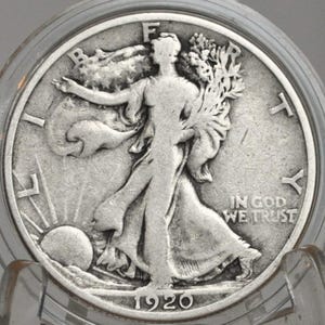 1920-S Walking Liberty Silver Half Dollar - VG (Very Good) Grade / Condition - San Francisco Mint - 1920 S Half Dollar / 1920 S WLH