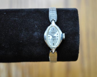 Vintage Waltham Ladies 17 Jewel with Diamond Accents Windup Watch - Antique Diamond Accent Waltham Watch - Not Working