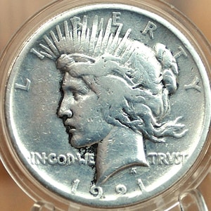 1921 Peace Silver Dollar - Great Detail, Affordable - 1921 High Relief Peace Dollar Silver - Rarer Coin
