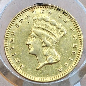1873 Indian Princess Head One Dollar Gold Coin (Type 3) - AU Detail, Former Jewelry Piece - 1 Dollar Gold 1873 Indian Princess