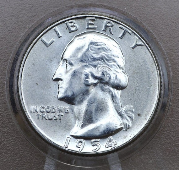 1954年.1958年.1964年 アメリカ合衆国25セント銀貨４枚 1954年 P、D、S ワシントン銀貨 25セント硬貨 - グレードとミントで
