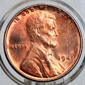 1941 Wheat Penny - XF-Uncirculated Grade / Condition - WWII Era Cent - 1941 P Wheat Ear Cent Lincoln Penny 1941 - Collectible Coin
