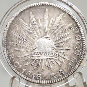 1846Silver 8 Reales Mexico, 1846-Ca RG - XF - Mexican Eight Reales Silver Mexican Coin 1846
