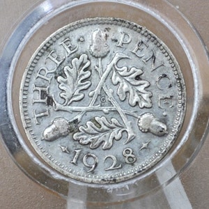 1928-1936 Great Britain Silver 3 Pence Silver - VF/XF Grades Conditions - King George - UK 3 Pence Great Britain Three Pence 50% Silver