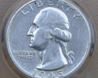 1945年 P、D、S ワシントン銀貨 25セント硬貨 - グレードとミントで