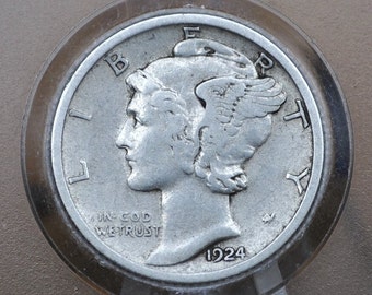 1924-S Mercury Silver Dime - Choose by Grade / Condition - San Francisco Mint - 1924 S Winged Liberty Head Silver Dime Mercury 1924 S