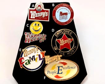 Choose Your Own! Vintage Wendy's Employee Pins - New Old Stock
