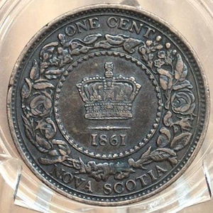 1861-1864 Nova Scotia One Cent - Choose by Date & Grade - Nova Scotia 1 Penny 1861 Cent - Only 2 Years of Issue