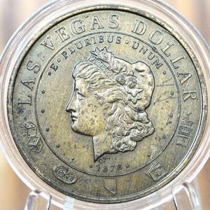 C & J Creations Las Vegas Dollar - Entertainment Capitol of the World Las Vegas, Nevada - Vintage Coin - Collectible Vegas Coin -