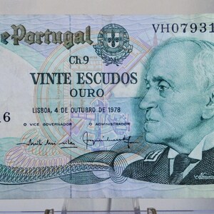 3 Banknoten Portugiesische Escudos – 20, 100, 500, 3. Serie (1978-1985), Reproduktion