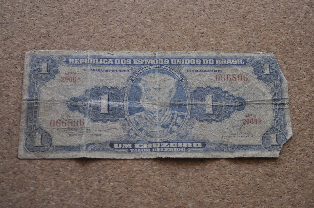 REPUBLICA DOS ESTATOS UNIDOS DO BRASIL UM CRUZEIRO 1954 PAPER CURRENCY