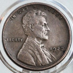 1922-D Wheat Penny - Denver Mint 1922 Wheat Ear Cent - 1922 D Wheat Back Cent - 1922 D Penny Wheat Back - Key Date
