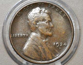 Céntimos de trigo de 1924, P, D, S - Elija por Casa de la Moneda/Grado/Condición - Casa de la Moneda de San Francisco, Denver, Filadelfia - Céntimo de espiga de trigo de 1924 S, 1924D