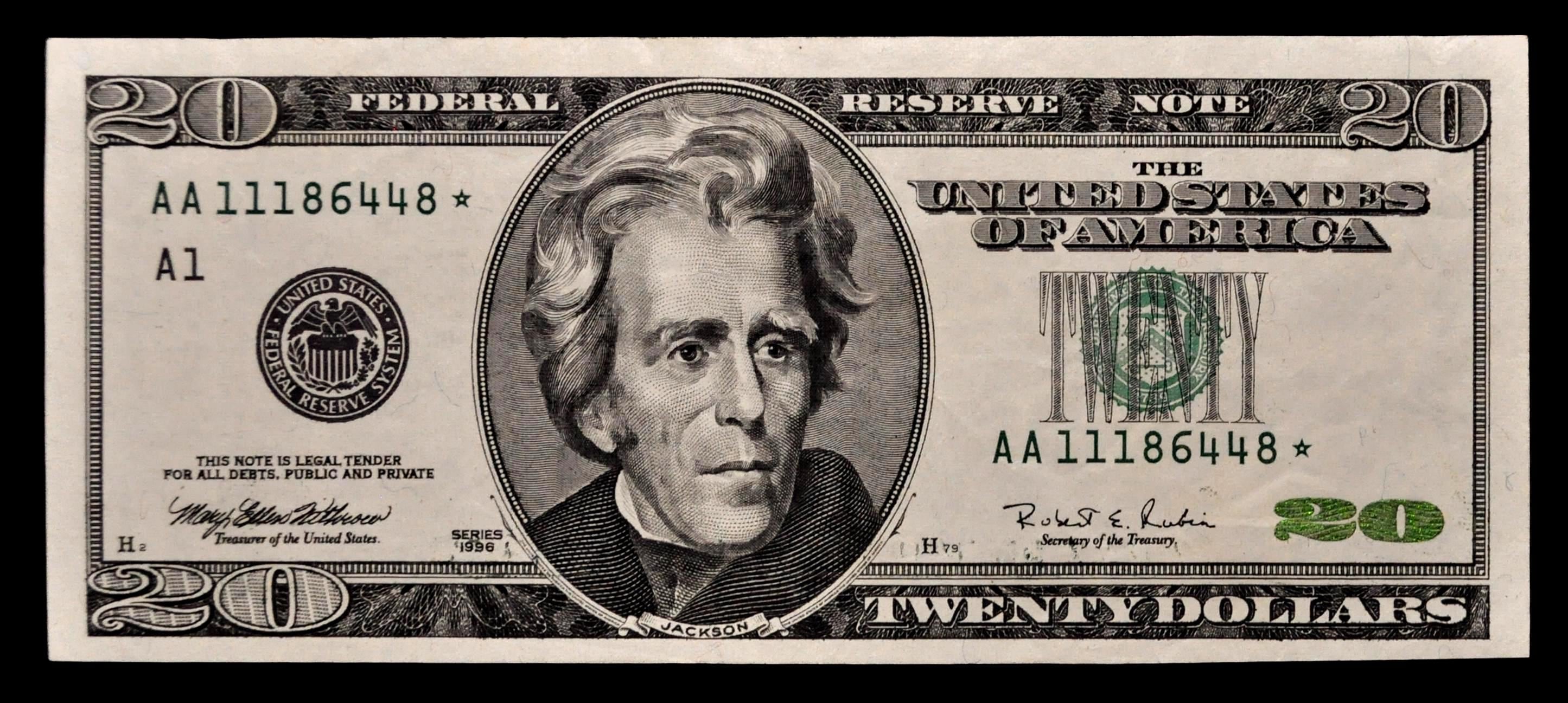 Fancy 20 1996 Fancy Repeating Serial Number 20 Dollar Star Note - 11186448 ...