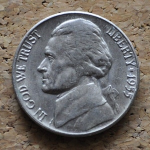 1955 D Jefferson Nickel - Great Condition - 1955 D Nickel - Denver Mint Nickel 1955