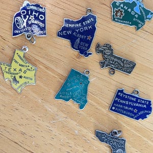 Lot of Sterling Silver State Map Charms! - Choose by Charm - Stamped and Tested Sterling - Multiple Manufacturers