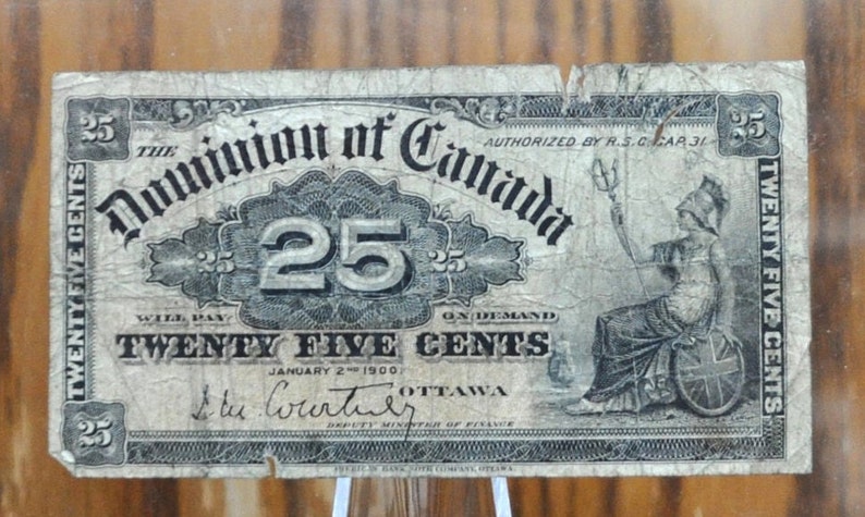 1900 25 Cent Fractional Note Dominion of Canada - Boville and Courtney ...
