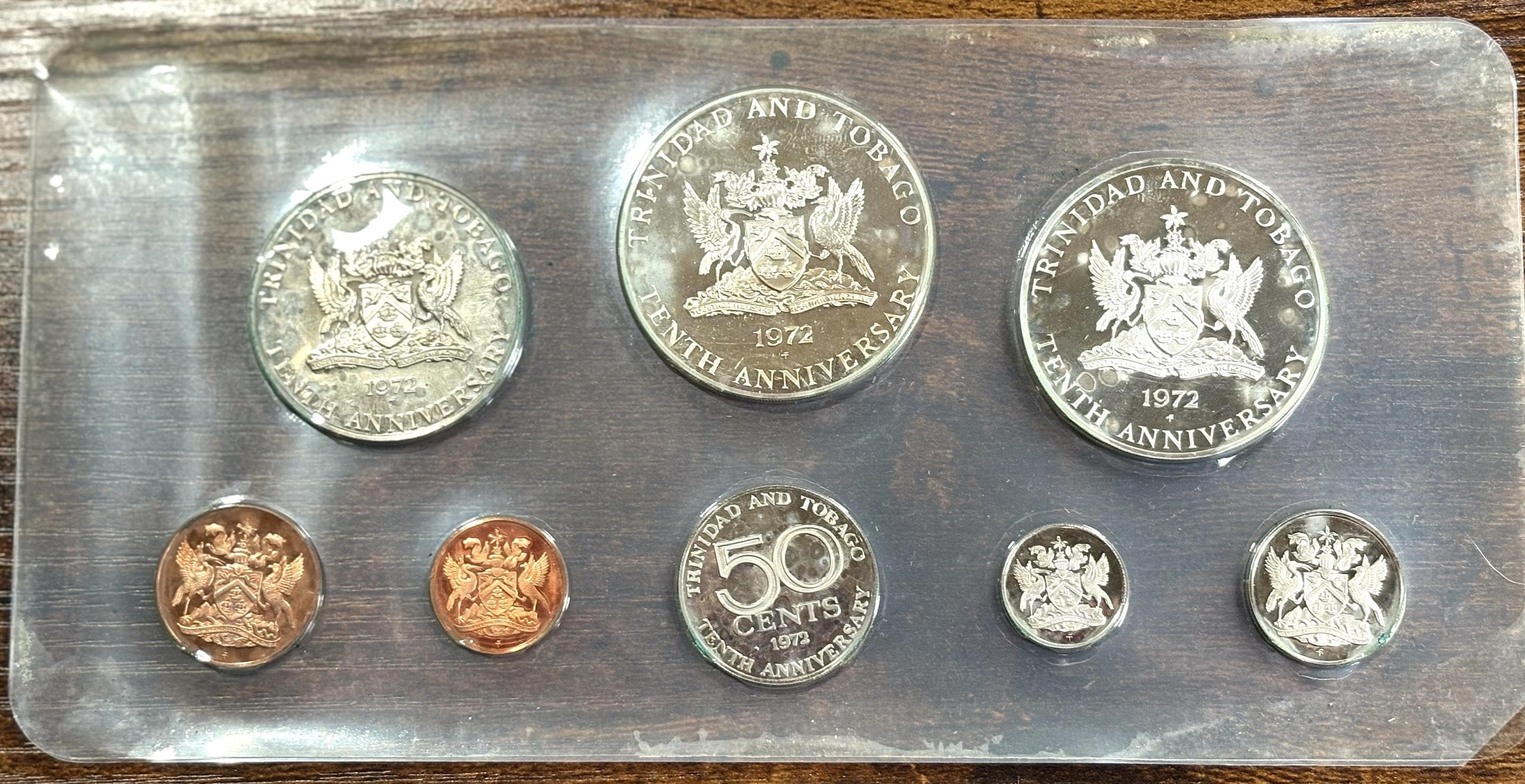 【レア】トリニダード・トバゴ 10周年記念プルーフセット トリニダード・トバゴ10周年記念プルーフセット - トリニダード