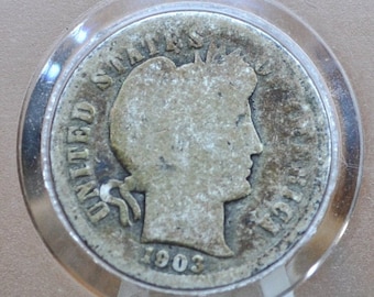 1914 D バーバーダイム - アンティーク デンバー ミントマーク
