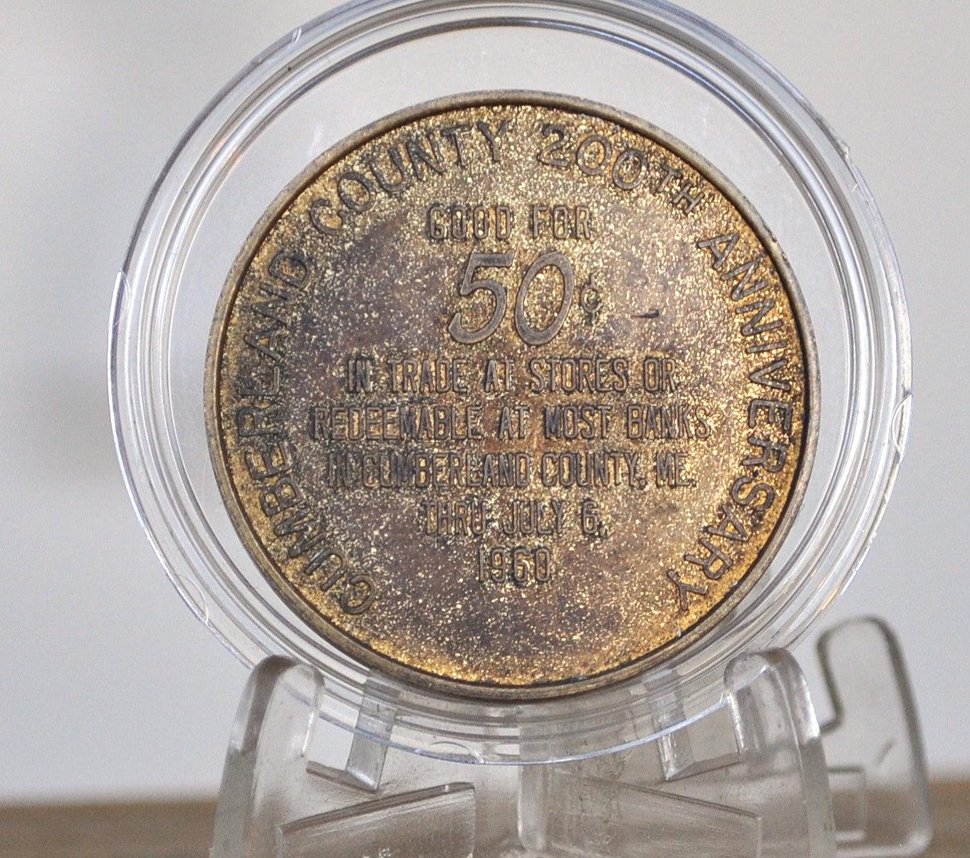 メイン州カンバーランド郡200周年記念/50セントトレードトークン
