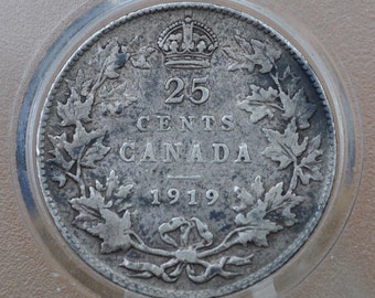 1906-1950年カナダ銀貨25セント硬貨 - ジョージ5世 - 92.5%銀貨、日付