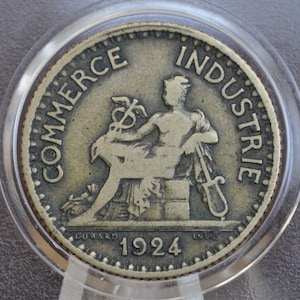 1920&#39;s French 1 Franc and 50 Centimes Coins - Choose by Date - Great Conditions - Bon Pour 1 Franc &quot;Commerce Industrie&quot;