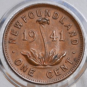 1941 Newfoundland Cent - Choice AU Grade / Condition - One Cent Newfoundland 1941 Newfoundland Small Cent