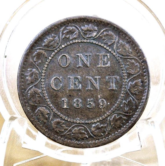 ヴィクトリア1859年 カナダ 1セント 1859 Canadian Cent - Choose by Grade - Queen Victoria - 1859 Large