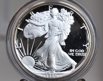 Silver Eagles 1 oz. Bullion - Choose by Date - One Ounce Fine Silver - 1986-2000's Silver Walking Liberty One Ounce Silver Proofs, MS, Slabs