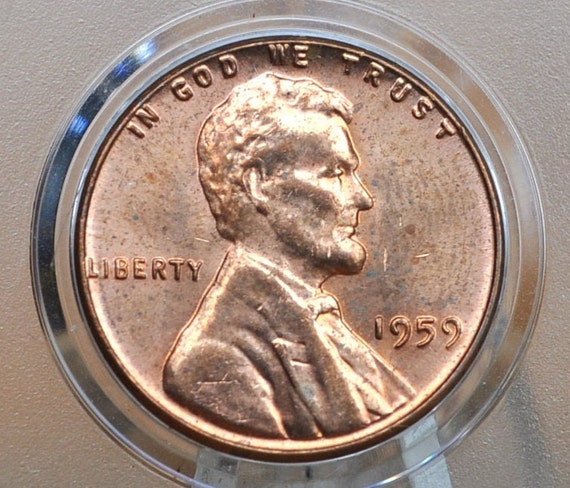 C179　1959年 ペニー銅貨プルーフ リンカーン アメリカ 1959年メモリアルペニー - P&D造幣局、XF/AU/BUグレード/状態 - 製造初