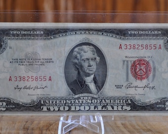 1953 Red Seal 2 Dollar Bill Star Note Two Dollar Bill In omloop