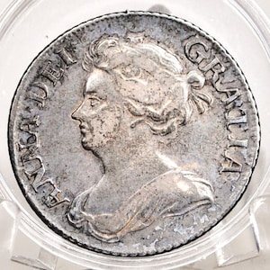 1709 Great Britain Silver 1 Shilling UK One Shilling 1709 - VF++ - Queen Anne 3rd Bust - 1709 Anna Dei Gratia - Sterling Currency
