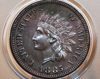 1885 Indian Head Penny - Choose by Grade/Condition - Rarest of the 1880's - Indian Head Cent 1885 Cent