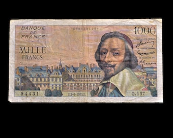 1944 France 2 Franc Paper Note - WWII Era French Bank Note