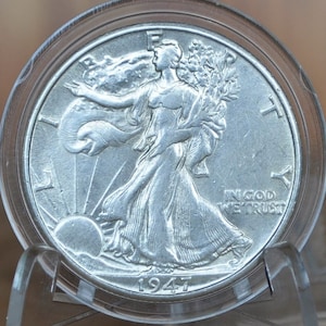 1947-D Walking Liberty Silver Half Dollar - Vf-Au (Very Fine About Unc.) Choose By Grade -Denver Mint- Wlh 1947 D Half Dollar 1947D Wlh