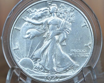 1947-D Walking Liberty Silver Half Dollar - Vf-Au (Very Fine About Unc.) Choose By Grade -Denver Mint- Wlh 1947 D Half Dollar 1947D Wlh