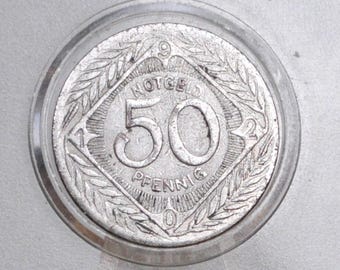 レア 1920 シュタット オーリグス プロイセン ライン 50 フェニヒ