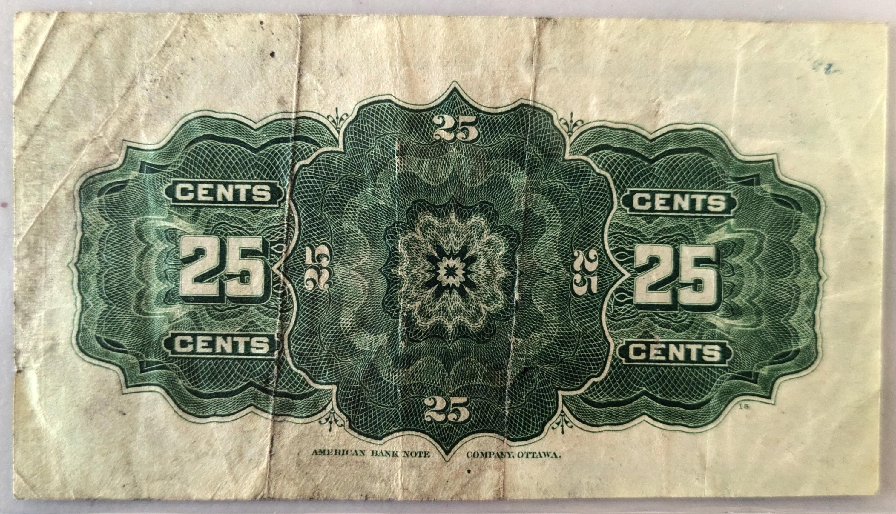 1900 Dominion of Canada 25 Cent Fractional Note - Rarer Saunders ...