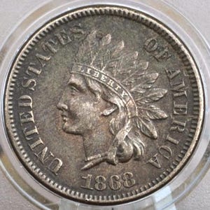 1868 Indian Head Penny - Choose by Grade / Condition, Choose by Grade - Rarer Date - Civil War Era Coin - 1868 Cent