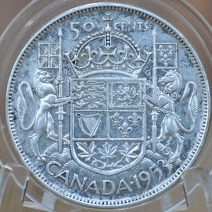 1940-1959 Canadese zilveren halve dollar – XF-BU (extreem fijn tot niet meer verkrijgbaar) – 80% zilver – 50 cent zilver Canada Fifty Cents Canadian