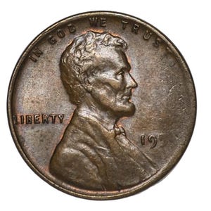 Fel efter prägling Inget datum Lincoln Penny - Lincoln Wheat Penny Fel efter prägling Datum borttaget