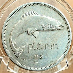 Irish Florins - Choose by Date! - 1950's and 60's Florin Coin Ireland  2 Shillings Coin - Salmon Design Irish Coins