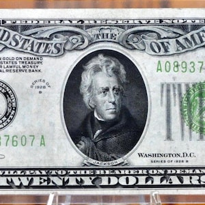 1928 20 Dollar Federal Reserve Note - Choose by Grade / Condition - 1928 Twenty Dollar Bill